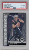 Drake Maye from the 2024 Panini Mosaic set graded by PSA and given an overall grade of 10.