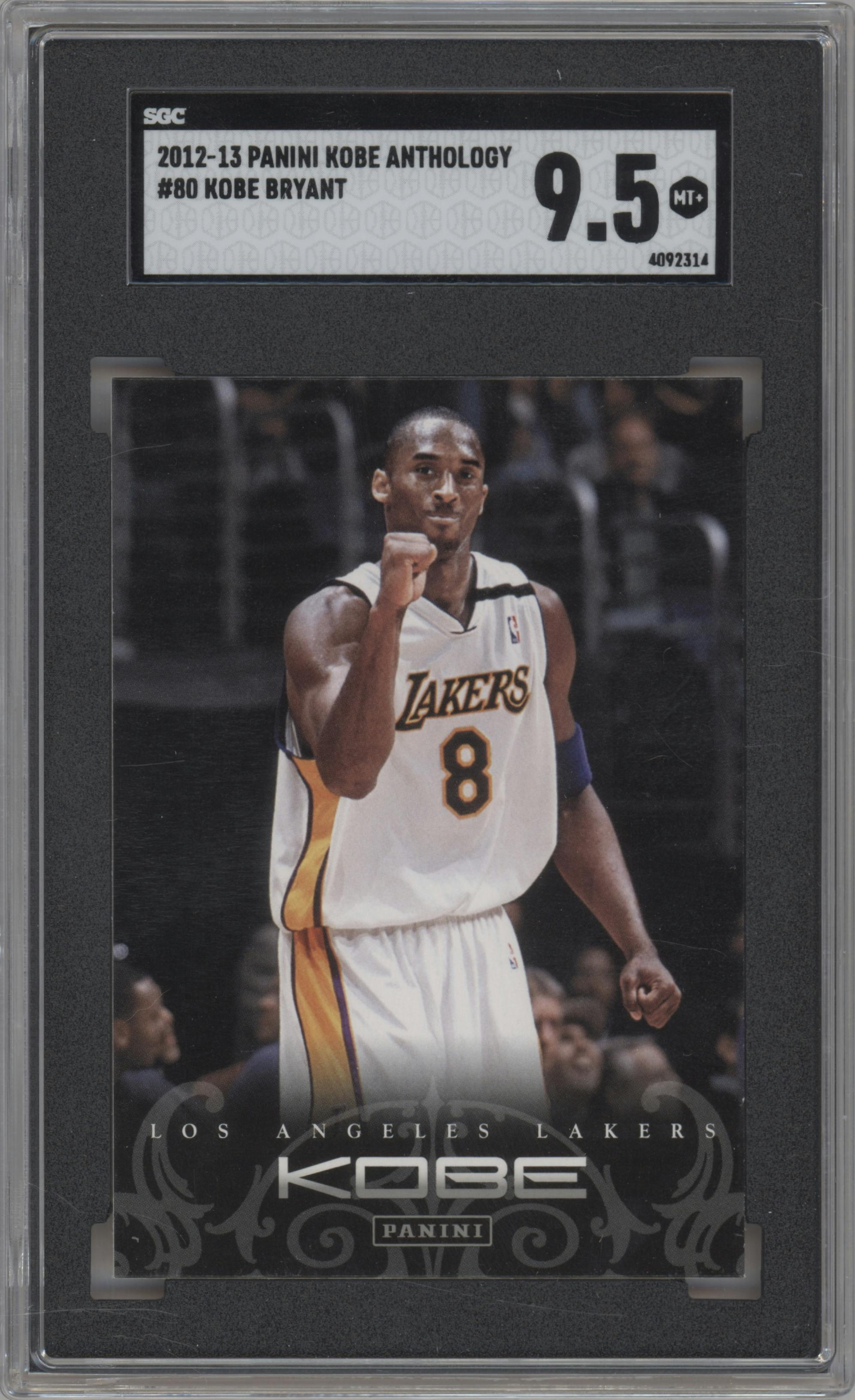 Kobe Bryant from the 2012-13 Panini Kobe Anthology  set graded by SGC and given an overall grade of 9.5.