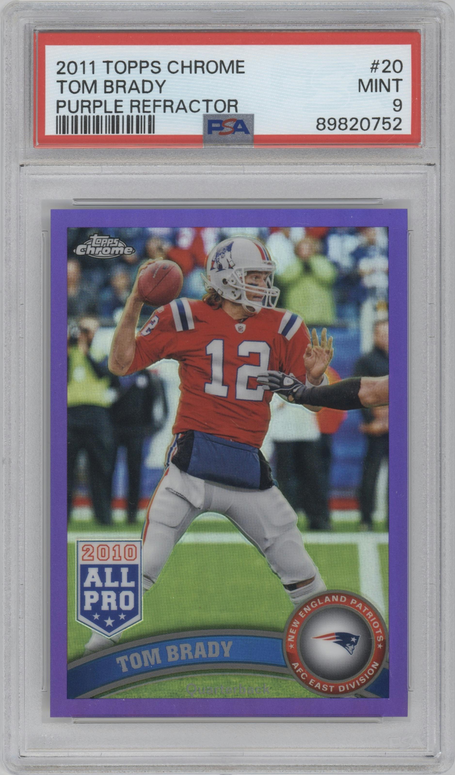 Tom popular Brady 2011 Topps Chrome #20 Orange Refractor PSA 8