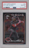 Elly De La Cruz from the 2024 Topps Chrome set graded by PSA and given an overall grade of 10.