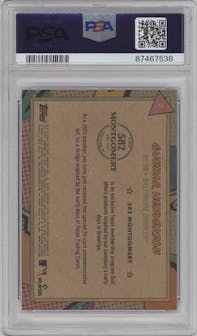 Gunnar Henderson from the 2023 Topps 582 Montgomery Club set graded by PSA and given an overall grade of 10.