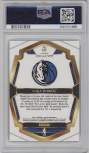 Luka Doncic from the 2018-19 Panini Select  set featuring a Tri-Color parallel graded by PSA and given an overall grade of 10.