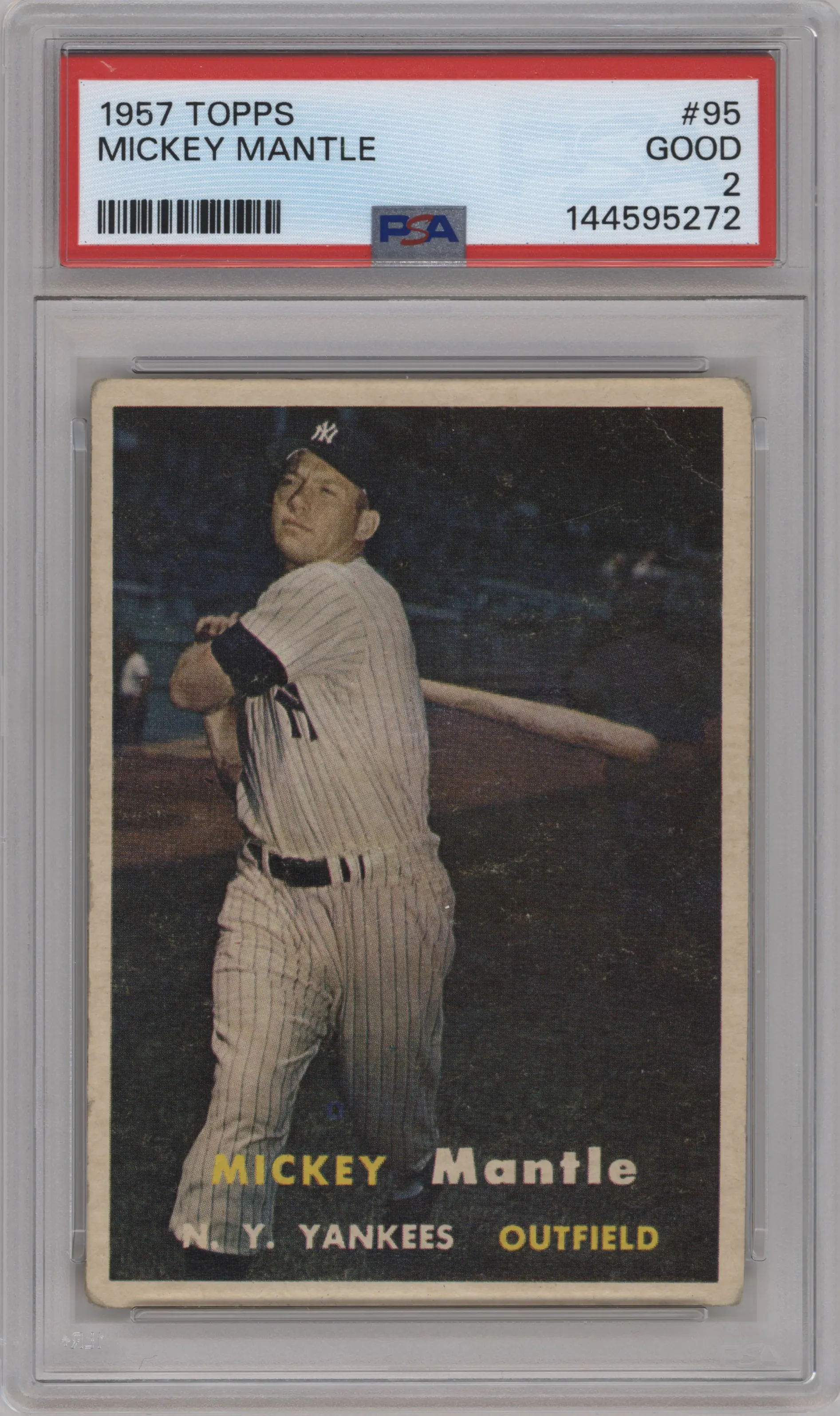 1957 Topps Mickey Mantle #95 PSA 2