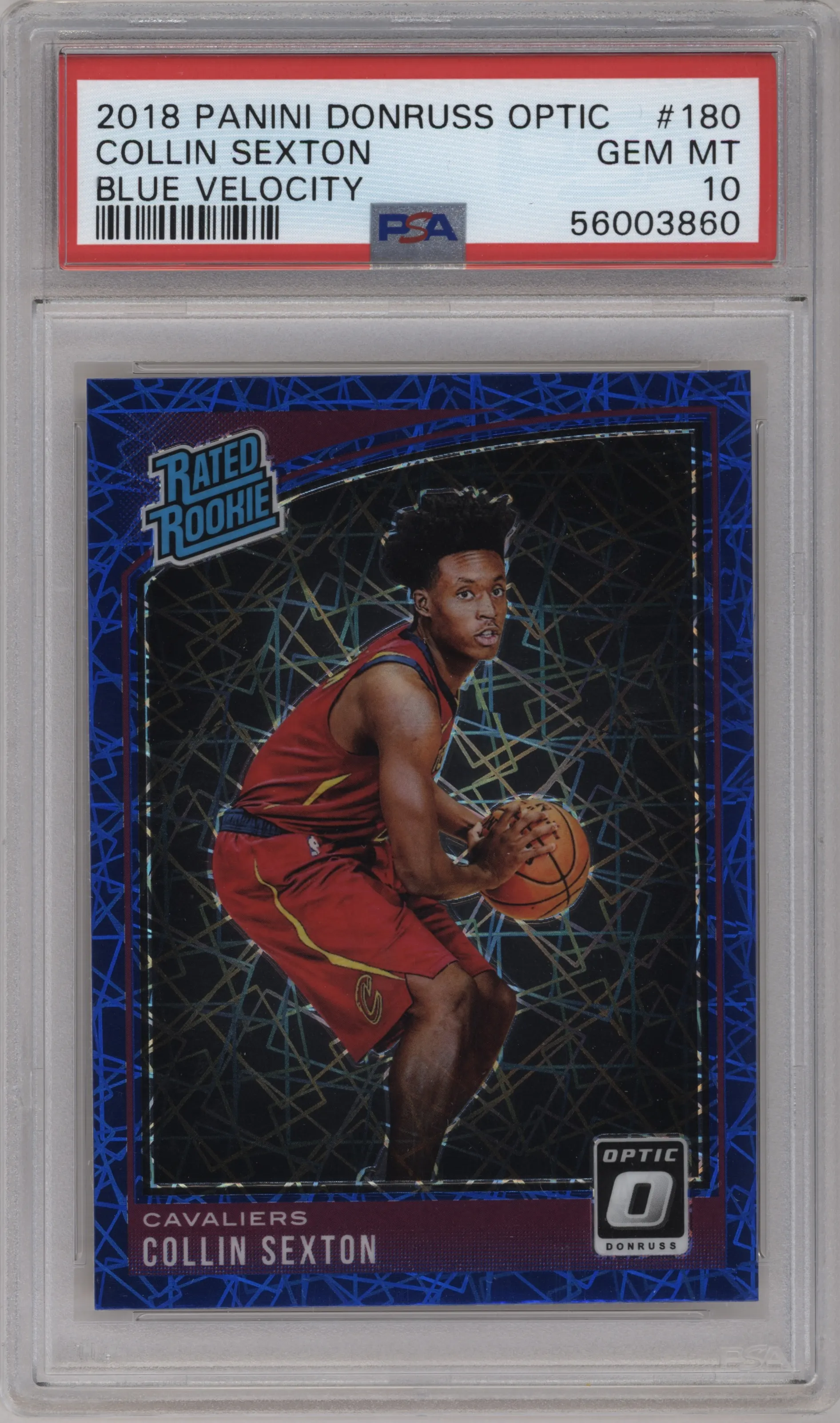 2018 Panini Donruss Optic Rated Rookie Collin Sexton Blue Velocity PSA 10