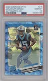 Jonathan Mingo from the 2023 Donruss Optic set featuring a Ice parallel graded by PSA and given an overall grade of 10.