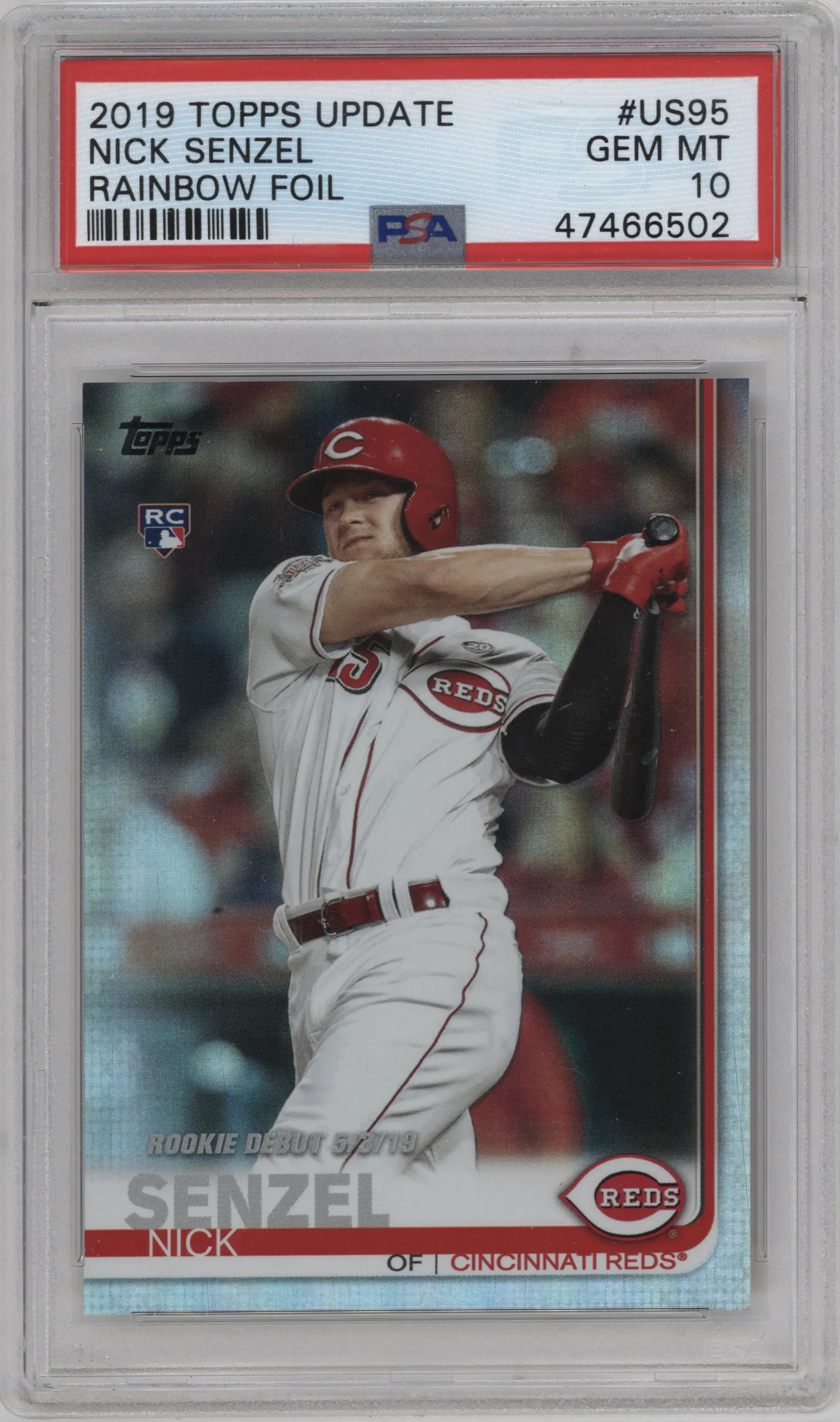 2019 Topps Update Nick Senzel Rainbow Foil #US95 PSA 10