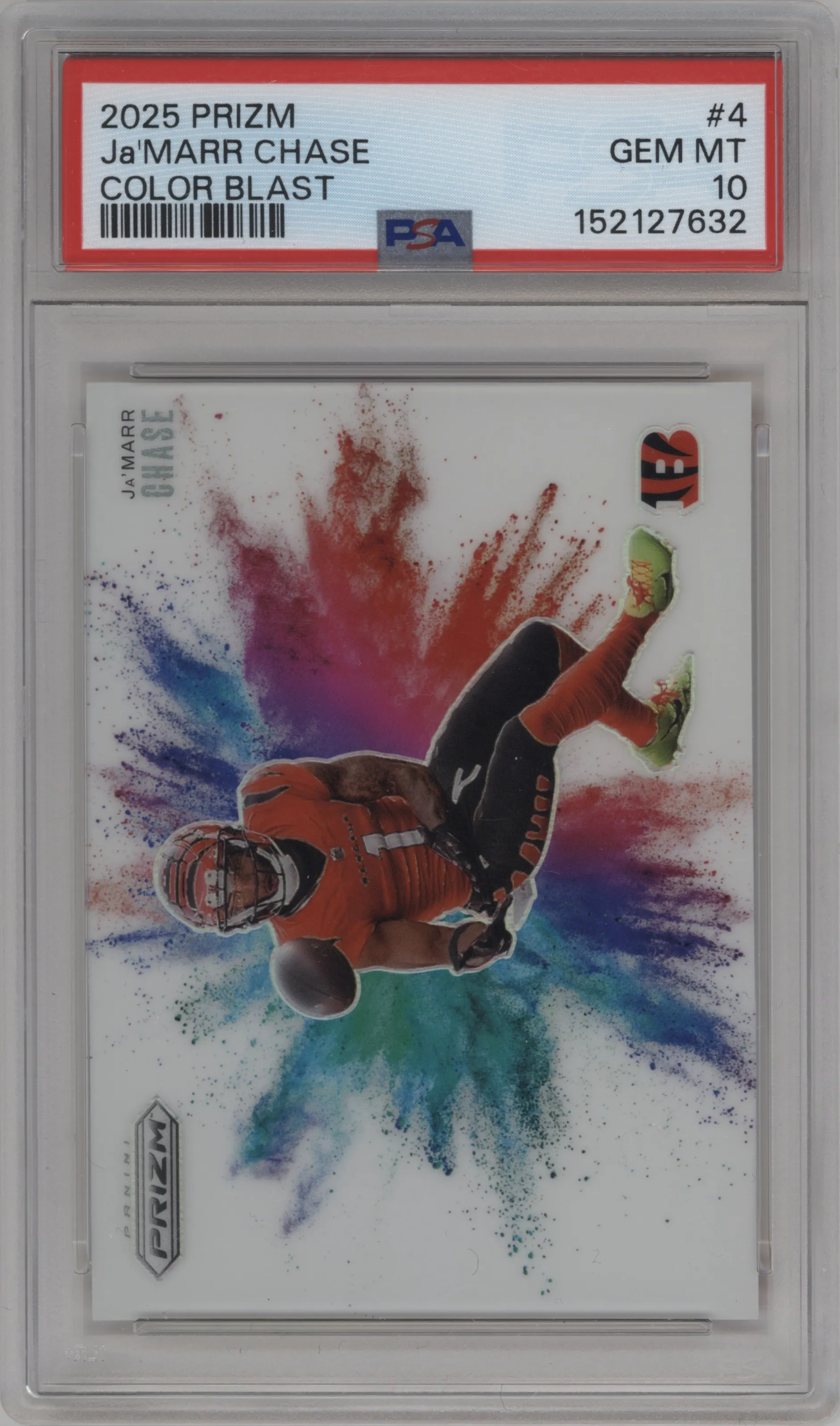 2025 Panini Prizm Color Blast Ja’Marr Chase PSA 10