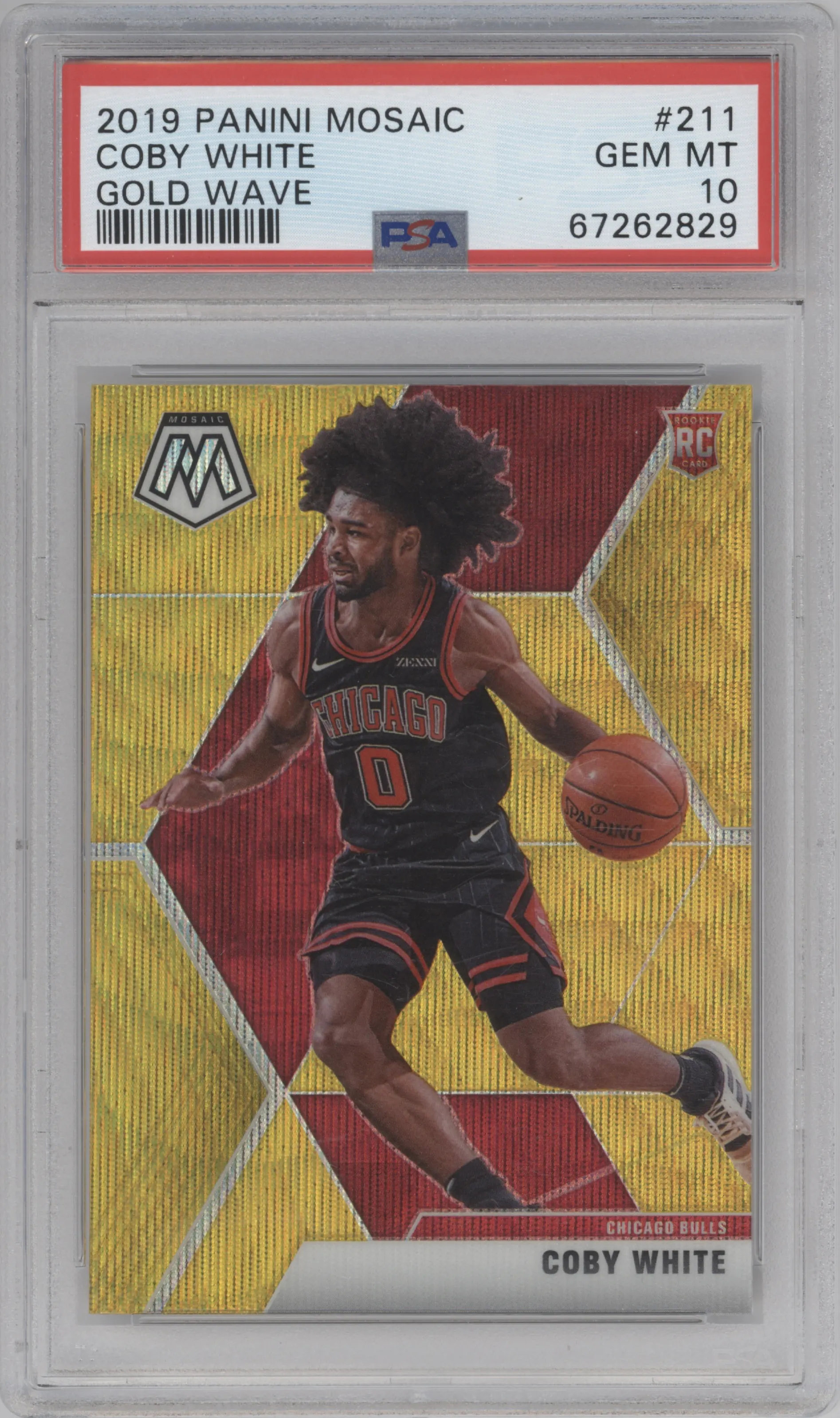 2019 Panini Mosaic Coby White Gold Wave #211 PSA 10