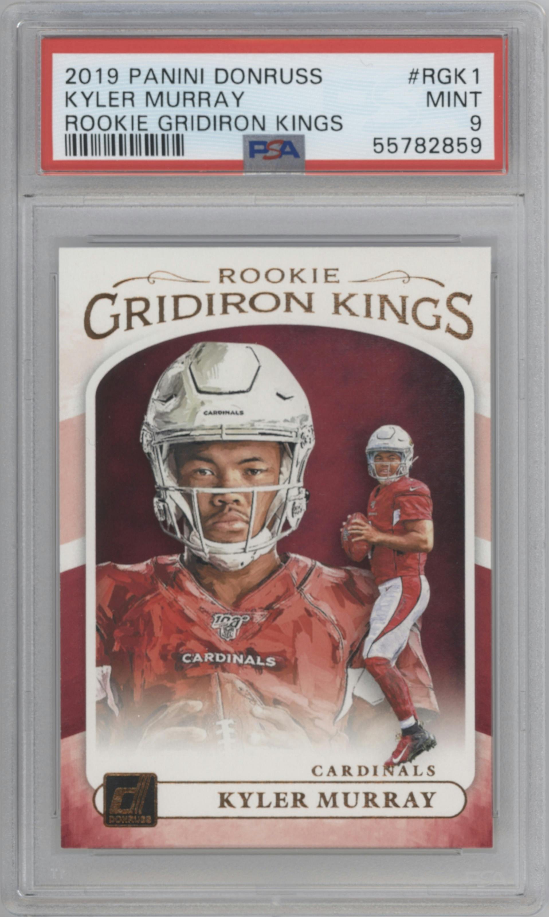 Kyler Murray from the 2019 Panini Donruss set graded by PSA and given an overall grade of 9.