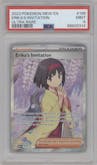 Erika's Invitation from the 2023 Pokemon SV set graded by PSA and given an overall grade of 9.
