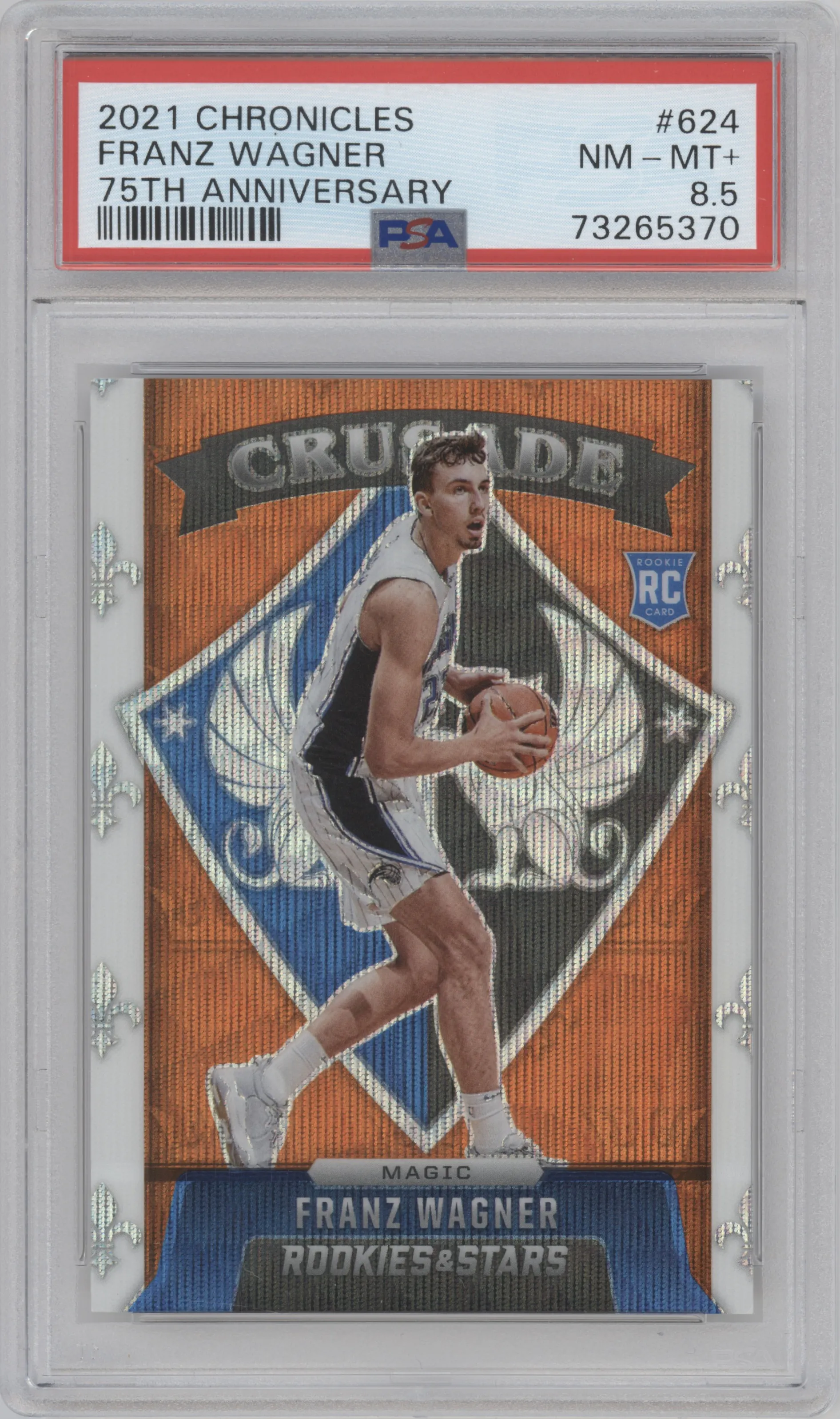 2021 Panini Chronicles Crusade Franz Wagner 75th Anniversary PSA 8.5