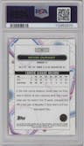 Kevin Durant from the 2023-24 Topps Chrome Cosmic set featuring a Orange Galactic Refractor parallel graded by PSA and given an overall grade of 10.