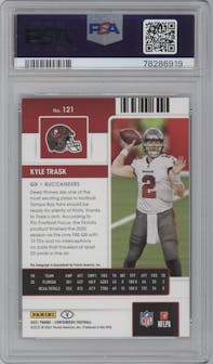 Kyle Trask from the 2021 Panini Contenders   set graded by PSA and given an overall grade of 8.