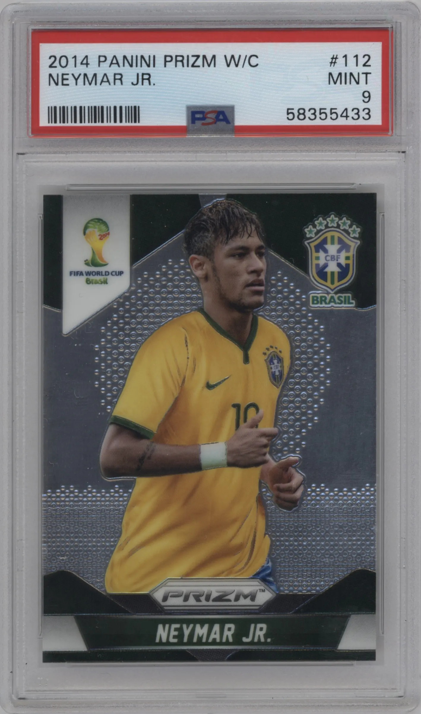 2014 Panini Prizm World Cup Brazil Neymar Jr. #112 PSA 9