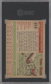 Duke Snider from the 1955 Topps set graded by SGC and given an overall grade of 2.
