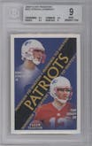 Dave Stachelski/Tom Brady from the 2000 Fleer Tradition set graded by Beckett and given an overall grade of 9.