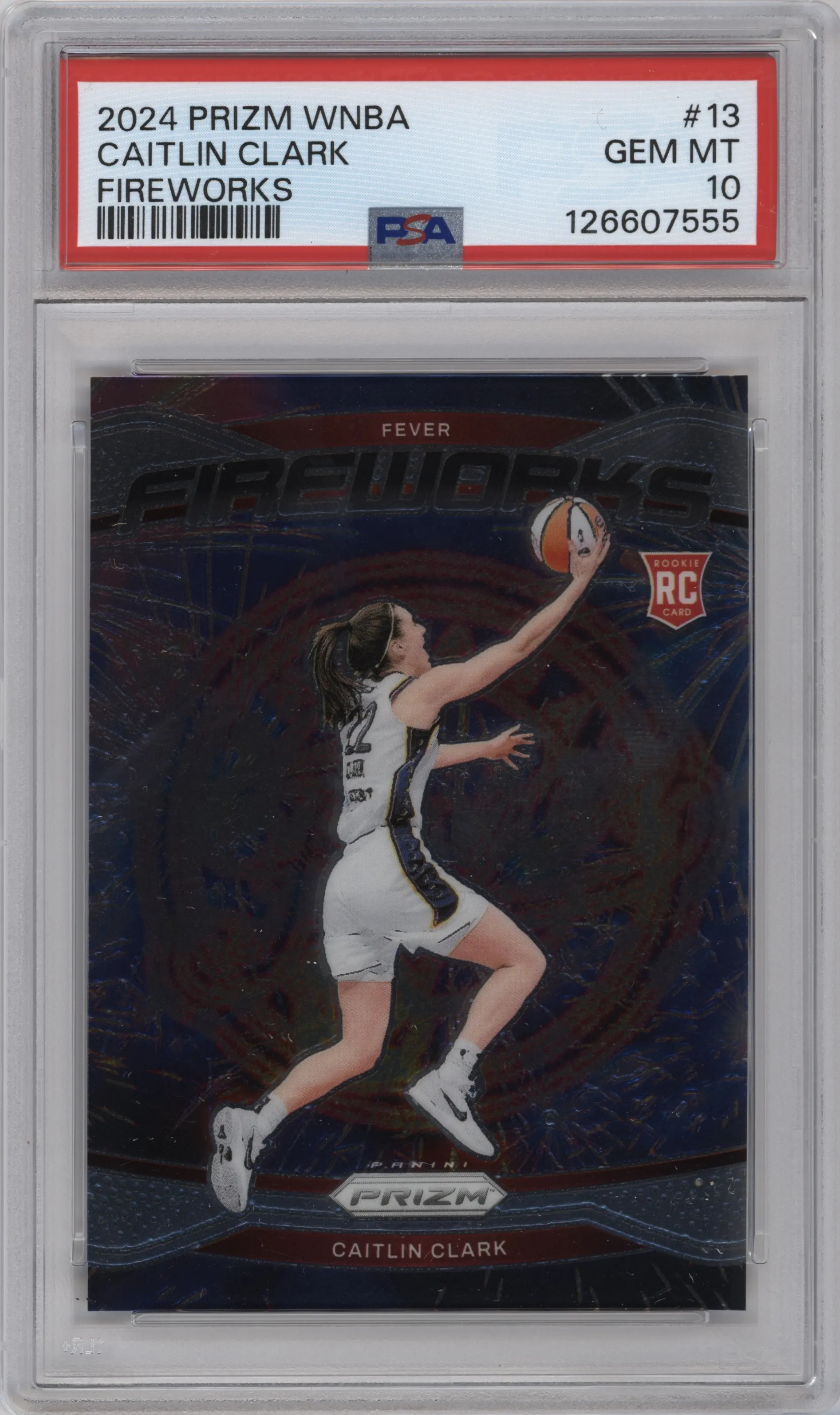 2024 Panini Prizm WNBA Fireworks Caitlin Clark PSA 10