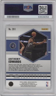 Anthony Edwards from the 2020-21 Panini Mosaic set featuring a Mosaic parallel graded by PSA and given an overall grade of 10.
