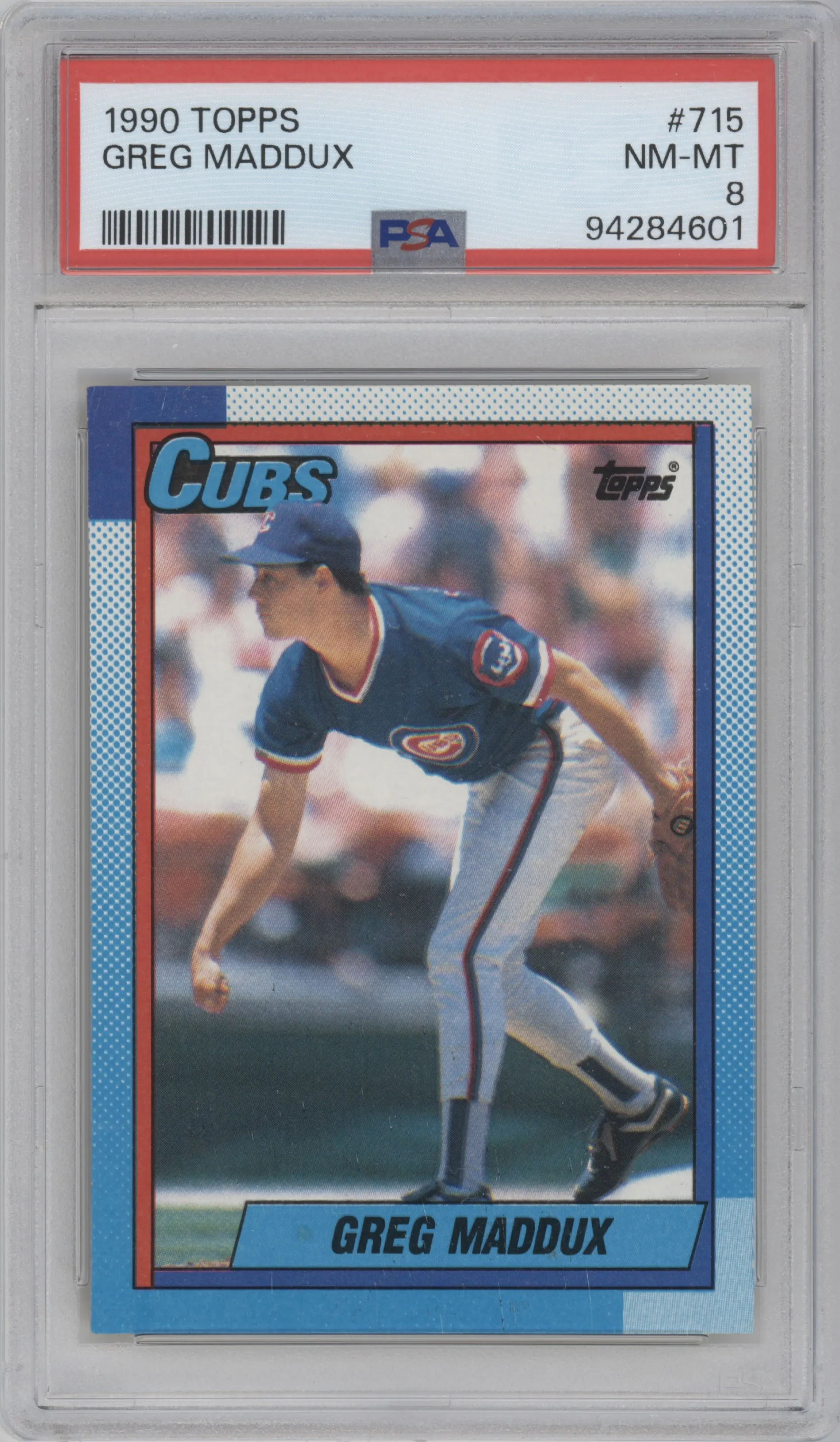 1990 Topps Greg Maddux PSA 8