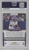 Justin Jefferson from the 2020 Panini Prizm set featuring a Silver Prizm parallel graded by PSA and given an overall grade of 9.