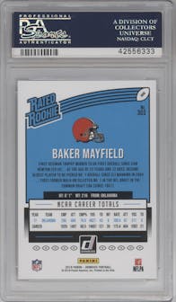 Baker Mayfield from the 2018 Panini Donruss set graded by PSA and given an overall grade of 10.