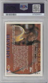 Kobe Bryant  from the 1996-97 Topps set graded by PSA and given an overall grade of 9.