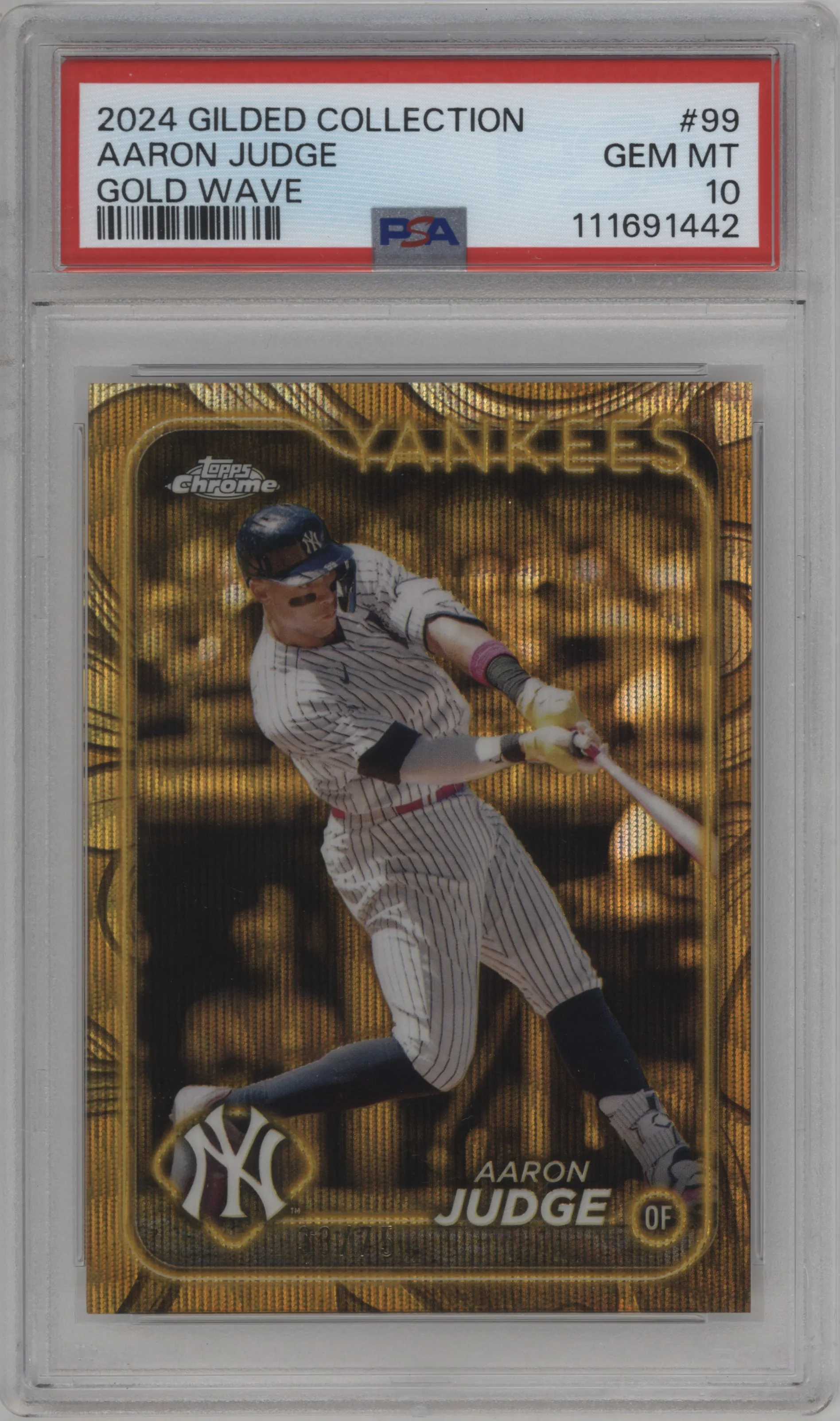 2024 Topps Gilded Collection Aaron Judge Gold Wave #99 PSA 10