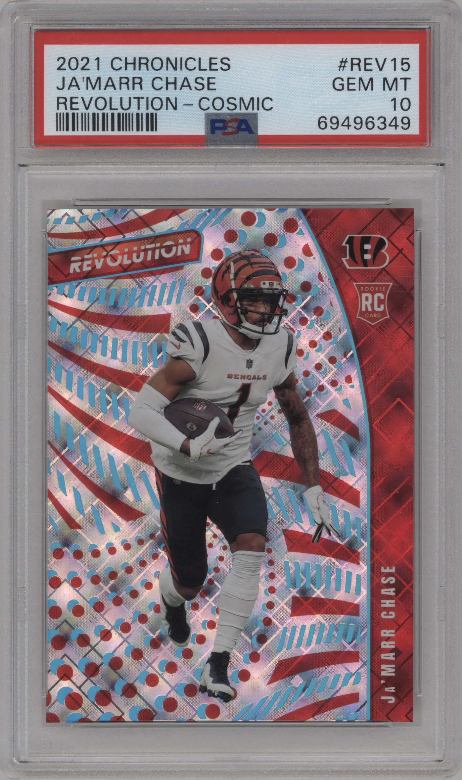 2021 Panini Chronicles Revolution Ja'Marr Chase Cosmic #REV-15 PSA 10