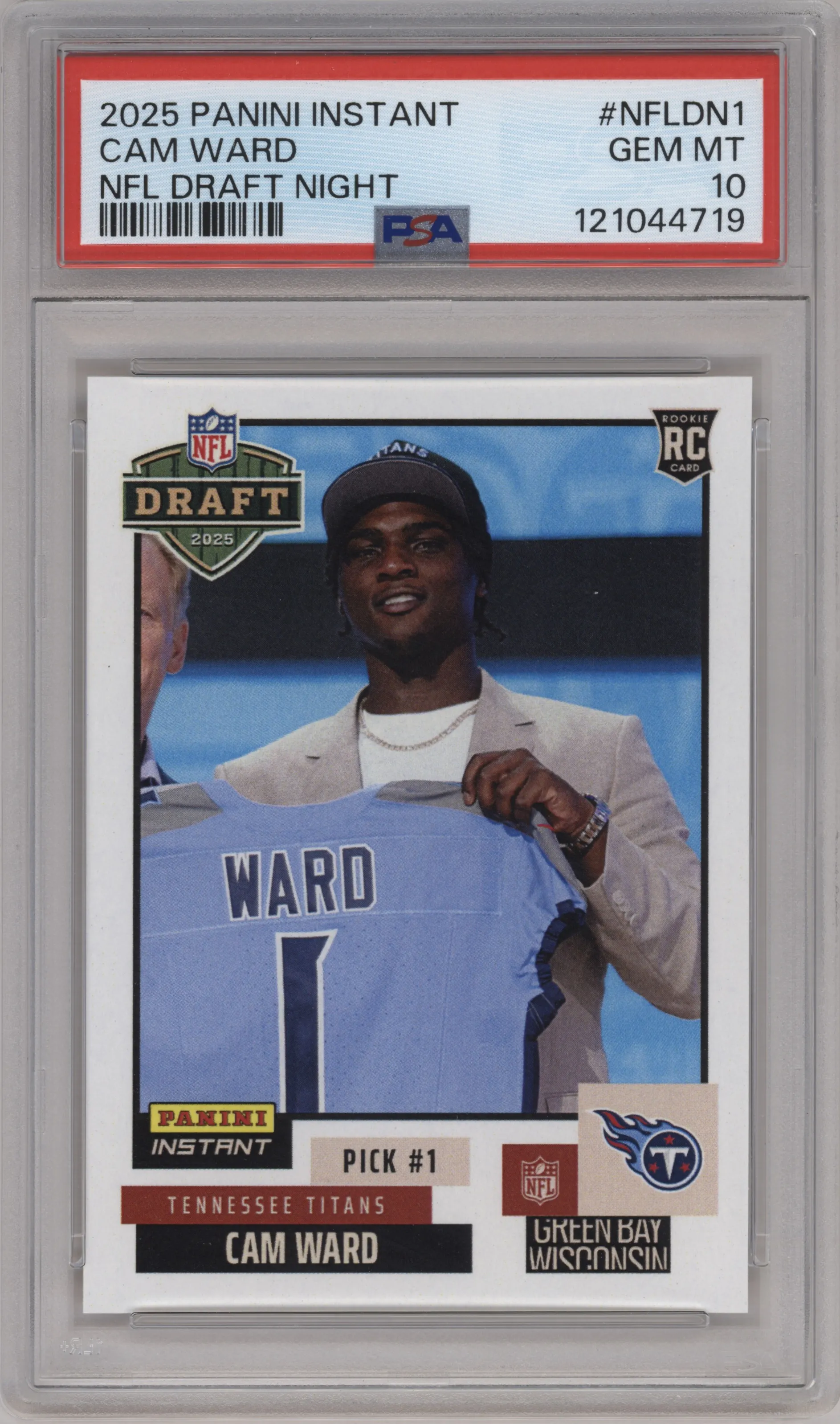 2025 Panini Instant NFL Draft Night Cam Ward PSA 10