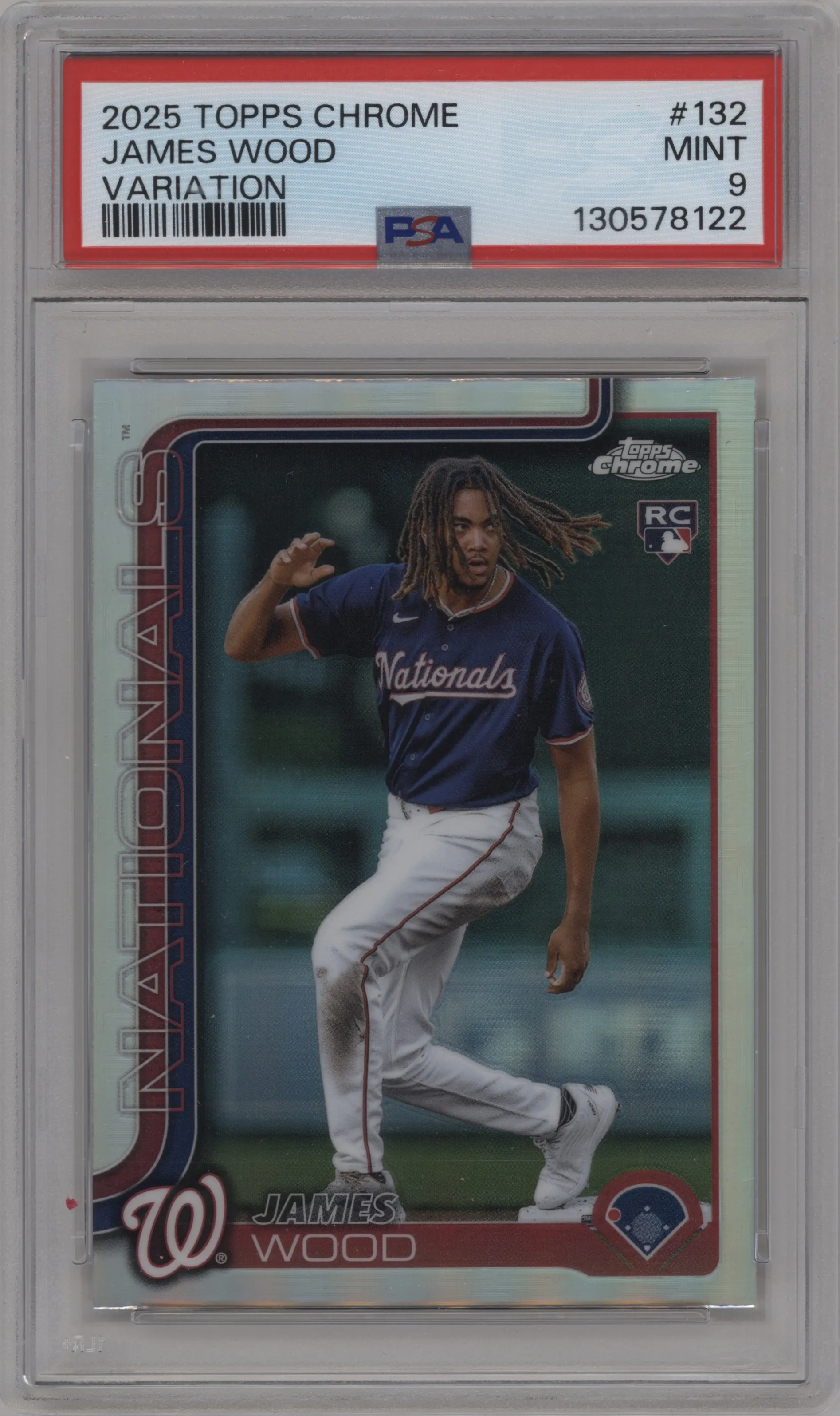 2025 Topps Chrome Image Var. James Wood #132 PSA 9