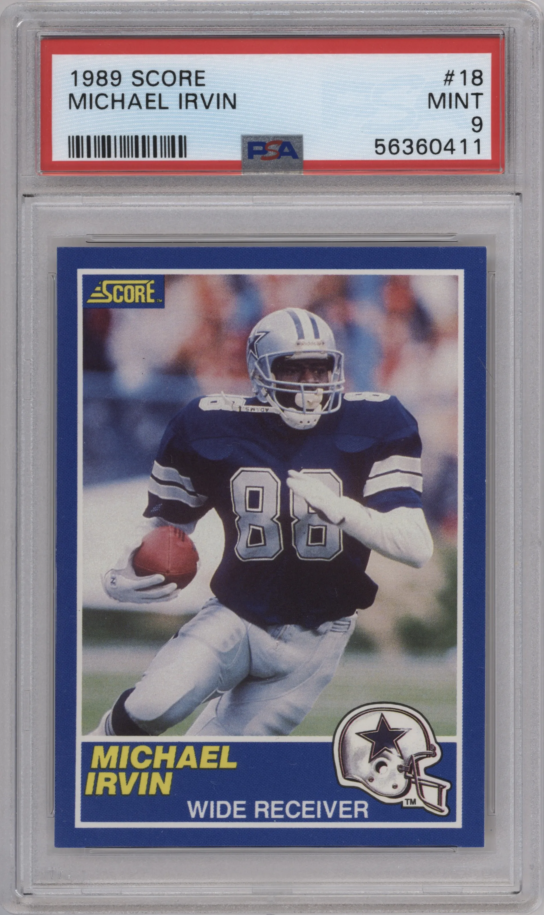 1989 Score Michael Irvin #18 PSA 9