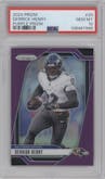 Derrick Henry from the 2024 Panini Prizm set featuring a Purple Prizm parallel graded by PSA and given an overall grade of 10.