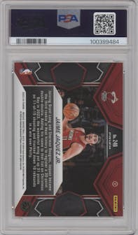 Jaime Jaquez Jr. from the 2023-24 Panini Mosaic set featuring a Fast Break Silver parallel graded by PSA and given an overall grade of 10.
