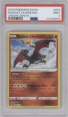 Radiant Charizard from the 2023 Pokemon SWSH set graded by PSA and given an overall grade of 9.