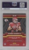 Patrick Mahomes II from the 2017 Panini Player of the Day set graded by PSA and given an overall grade of 9.