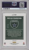 Micah Parsons from the 2022 Panini Donruss Optic set featuring a Gold parallel graded by PSA and given an overall grade of 9.
