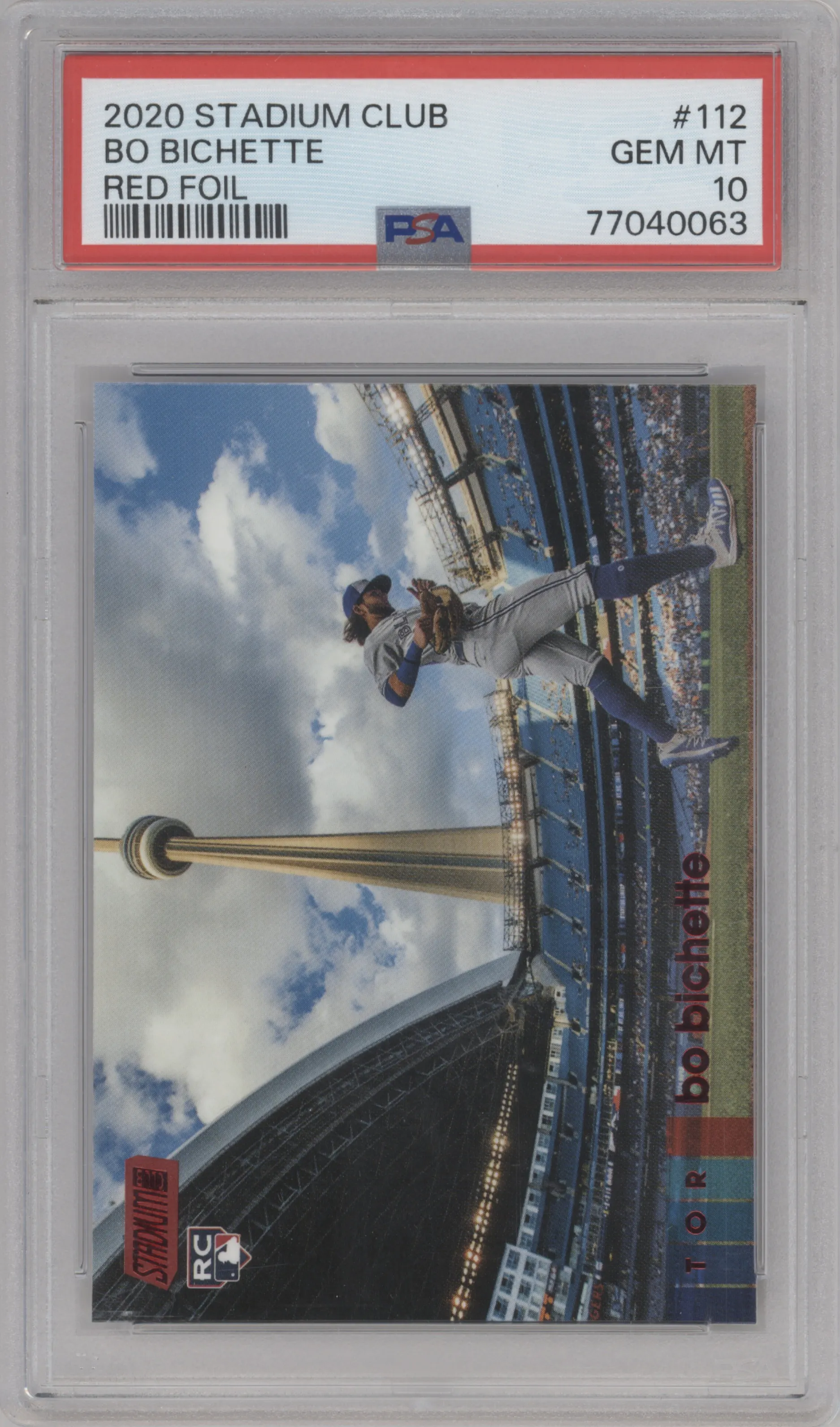 2020 Topps Stadium Club Bo Bichette Red Foil #112 PSA 10