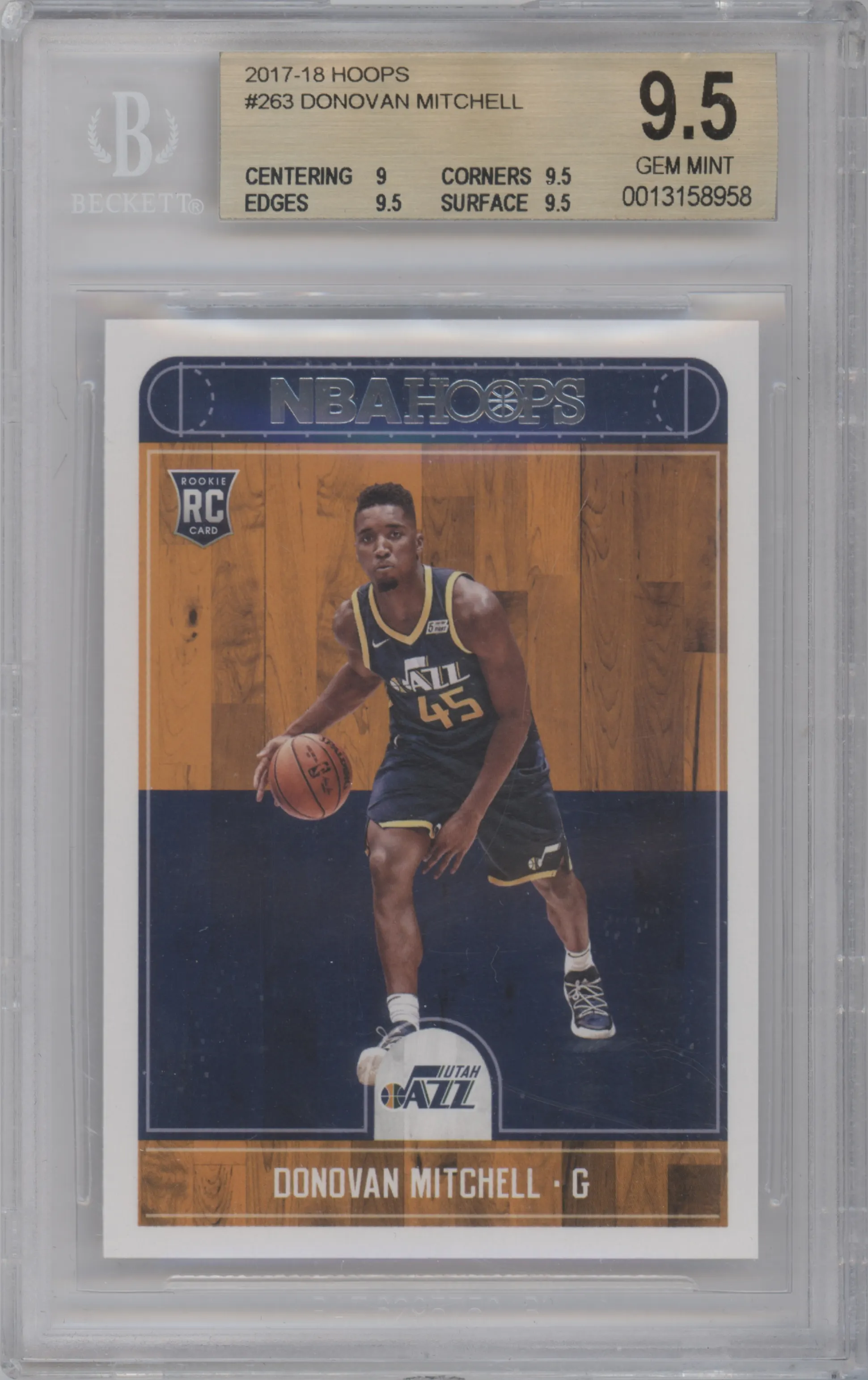 2017 Panini NBA Hoops Donovan Mitchell BGS 9.5