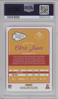 Chris Jones from the 2016 Panini Donruss Optic set featuring a Holo parallel graded by PSA and given an overall grade of 10.