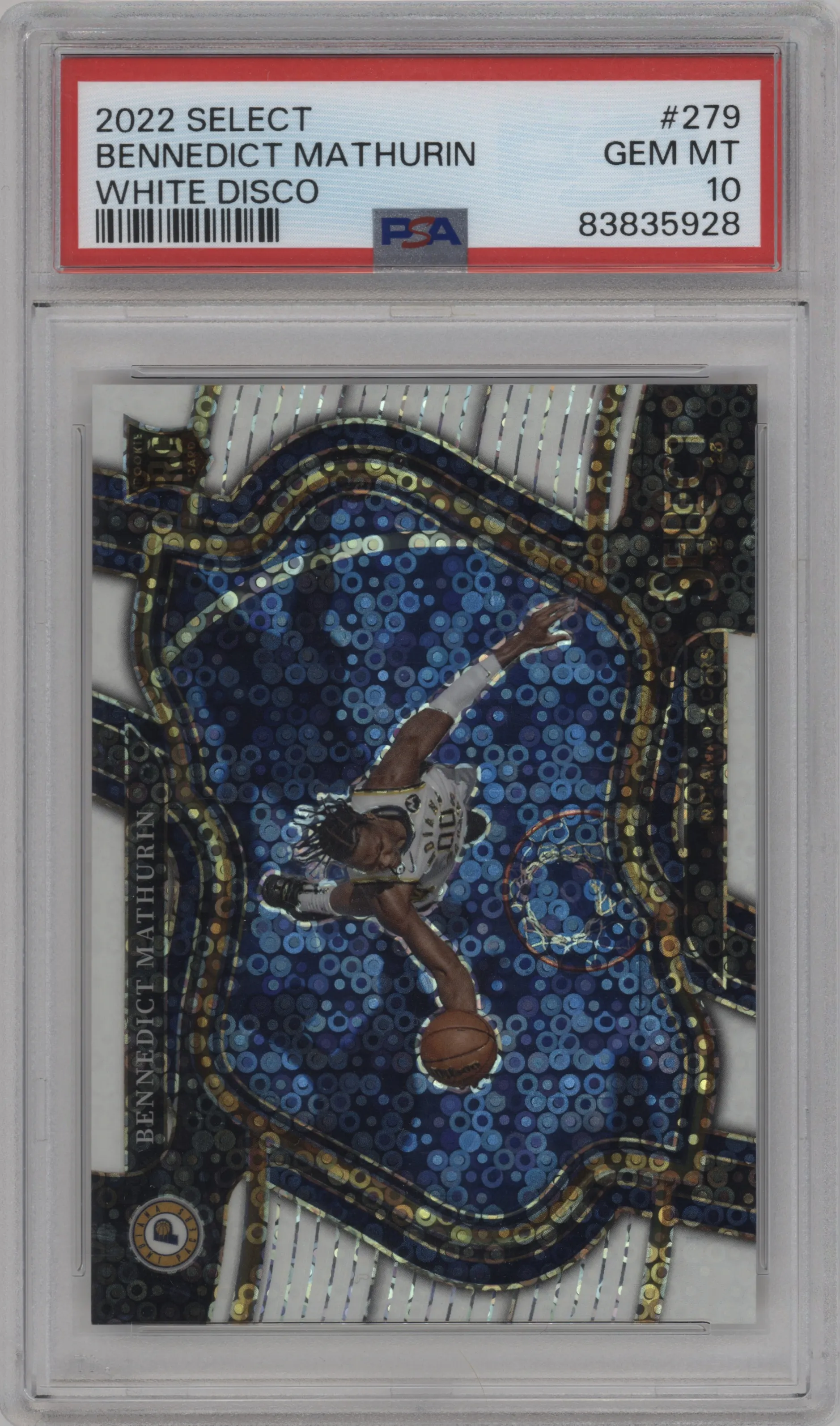 2022 Panini Select Courtside Bennedict Mathurin White Disco #279 PSA 10