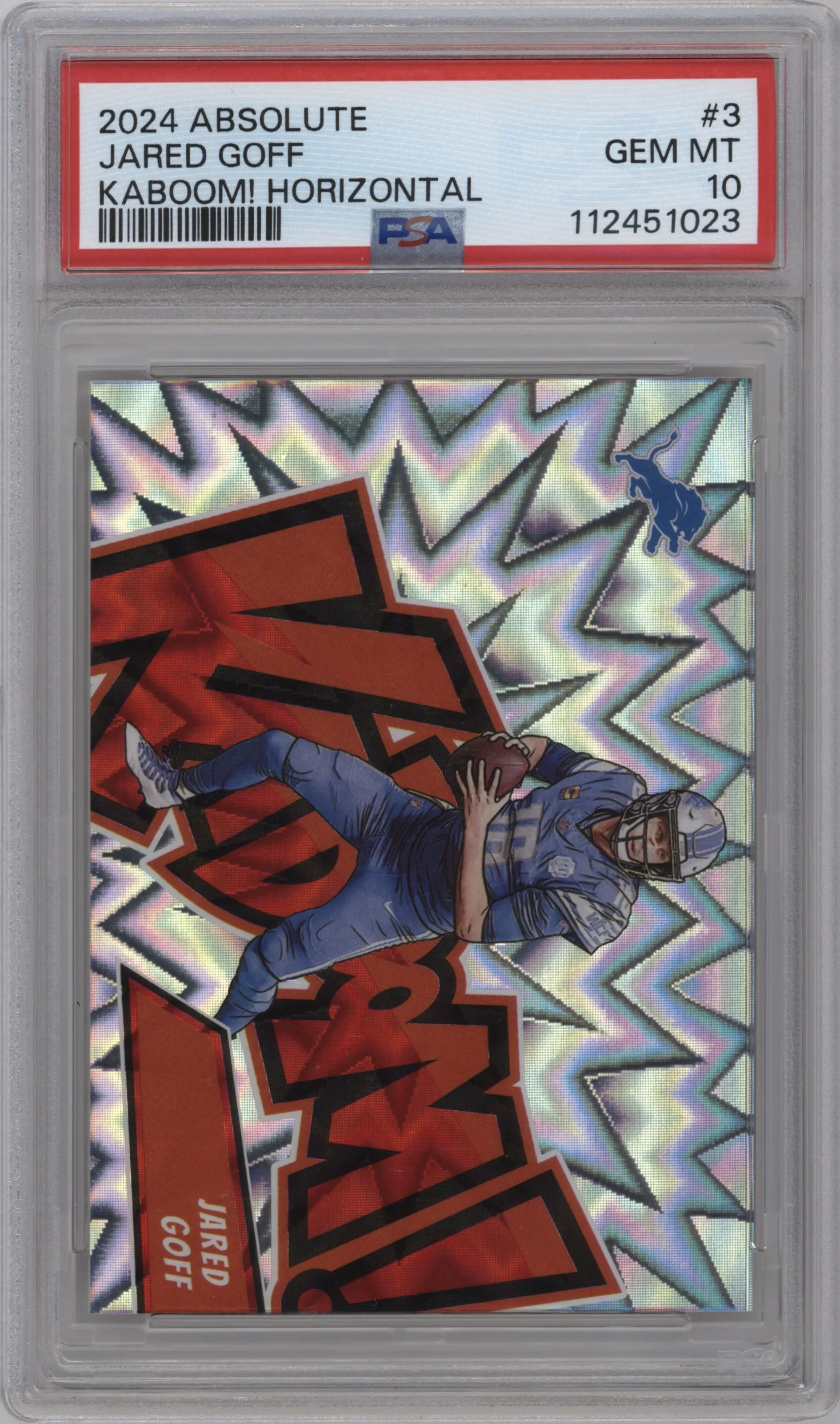 2024 Panini Absolute Kaboom Horizontal Jared Goff #3 PSA 10
