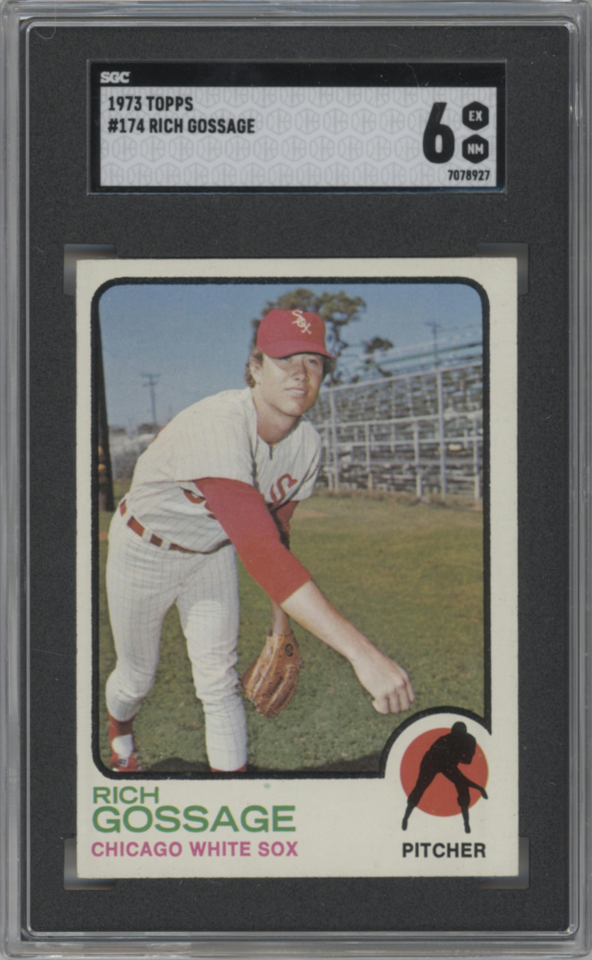 Rich Gossage from the 1973 Topps set graded by SGC and given an overall grade of 6.