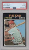 Pete Rose from the 1971 Topps set graded by PSA and given an overall grade of 4.