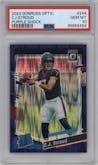 C.J. Stroud from the 2023 Donruss Optic set featuring a  Purple Shock parallel graded by PSA and given an overall grade of 10.
