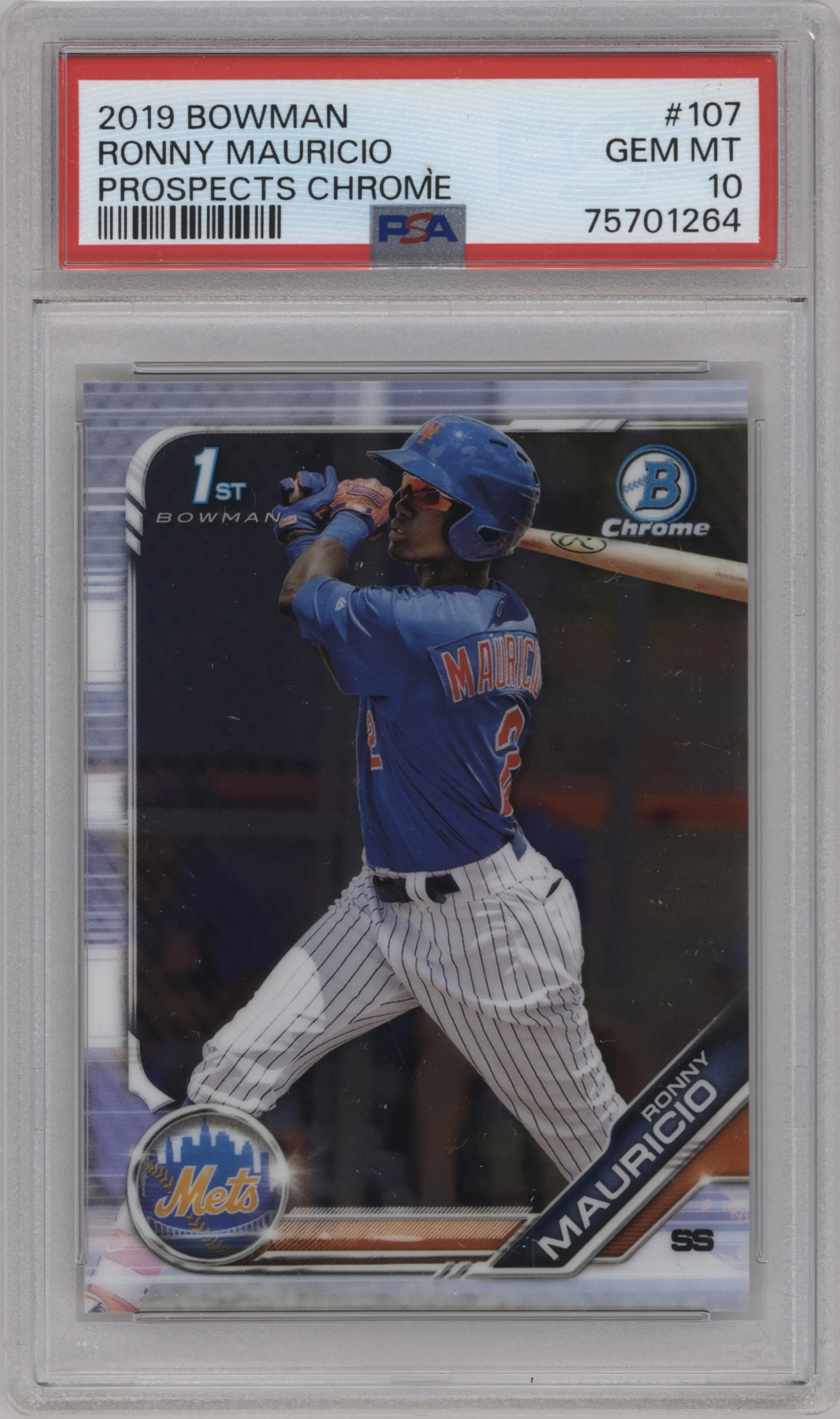 2019 Bowman Chr.Pros. Ronny Mauricio PSA 10