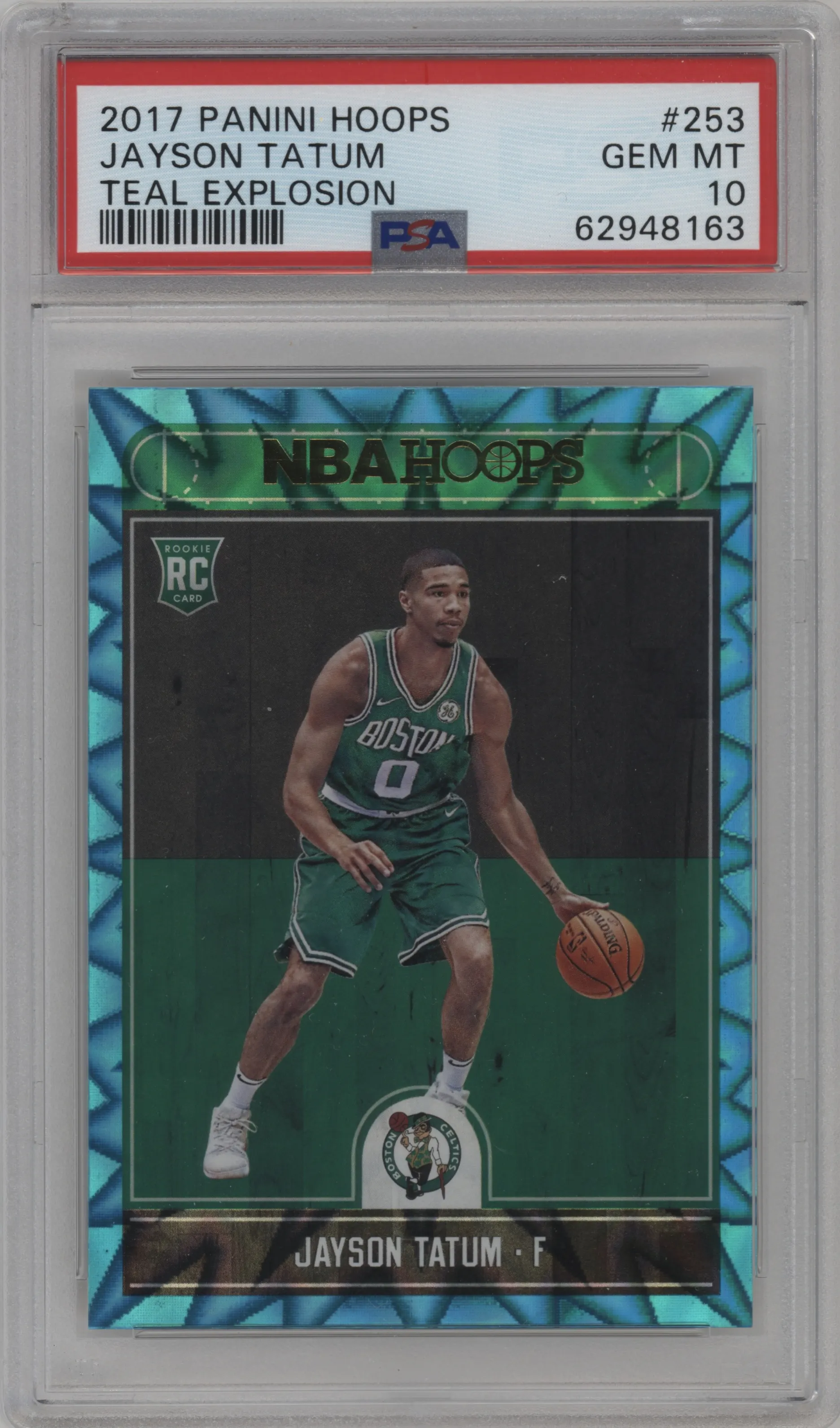 2017 Panini NBA Hoops Jayson Tatum Teal Explosion #253 PSA 10