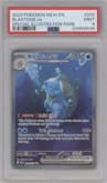Blastoise ex from the 2023 Pokemon SV set graded by PSA and given an overall grade of 9.