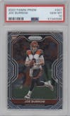 Joe Burrow from the 2020 Panini Prizm set graded by PSA and given an overall grade of 10.