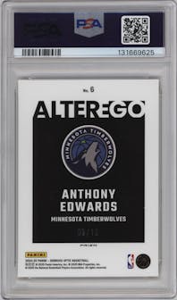 Anthony Edwards from the 2024-25 Donruss Optic set featuring a Gold parallel graded by PSA and given an overall grade of 10.