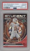 Arch Manning from the 2024 Panini Prizm Draft Picks set featuring a Red Ice parallel graded by PSA and given an overall grade of 10.